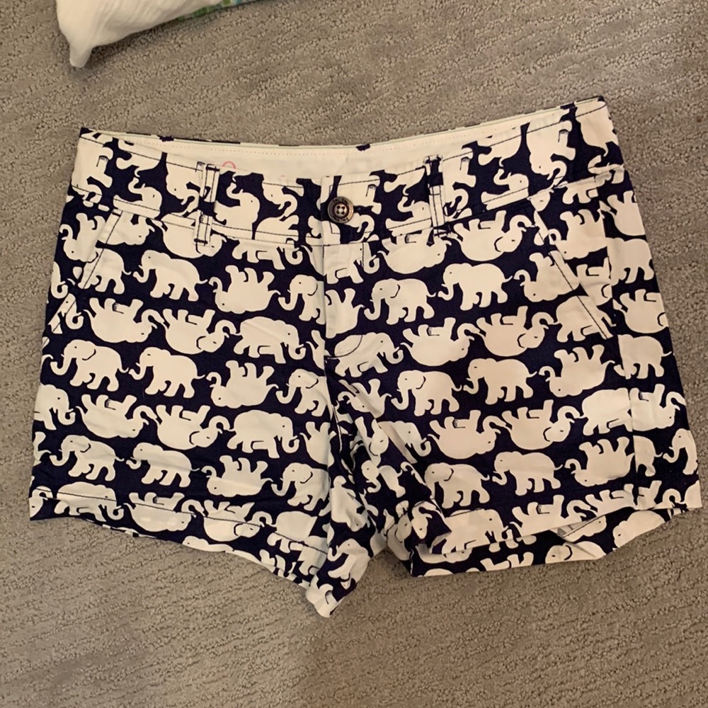 Lilly Pulitzer Callahan Shorts Navy Elephants Size 4